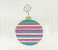 Pink and blue stripe bauble