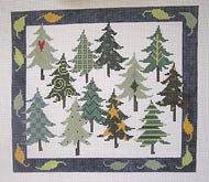 Twelve Canadian evergreen trees