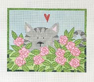 Cat in flowers