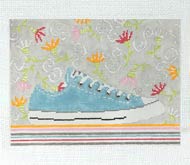 Aqua sneaker and funky flowers